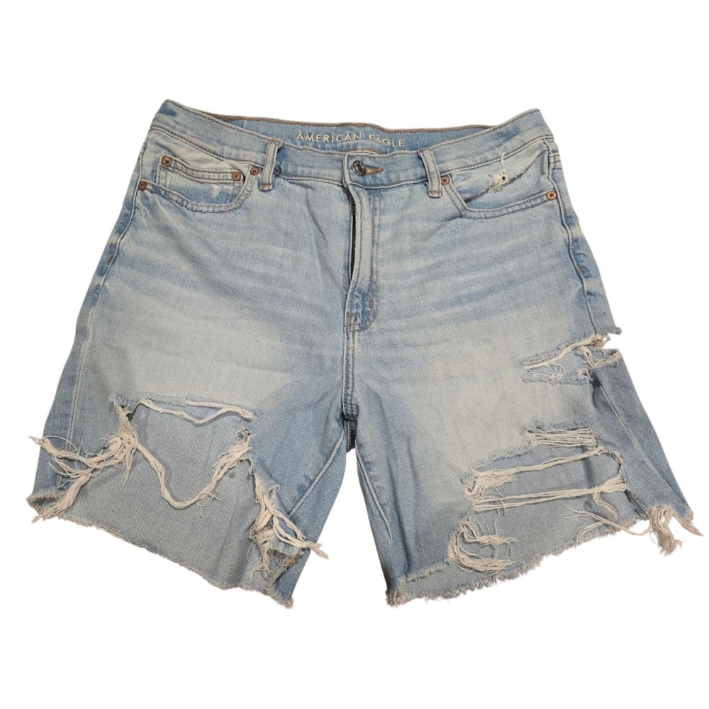 American Eagle Light Blue Ripped Jean Shorts